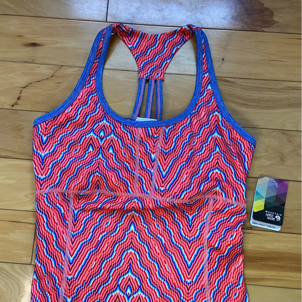 Mountain Hardwear Mighty Tank Top Sz S Shelf Bra‎ Workout Running Racerback - Picture 3 of 9
